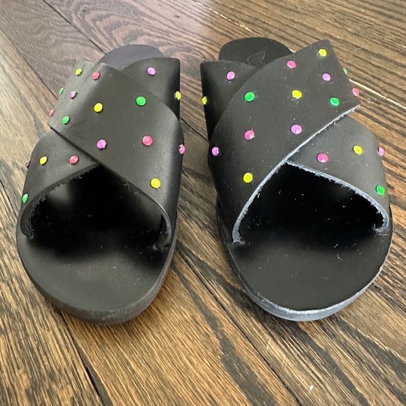 ANCIENT GREEK SANDALS Girls Little Thais Soft with Swarovski 32 EU / 1 US w/ BOX - Picture 2 of 9